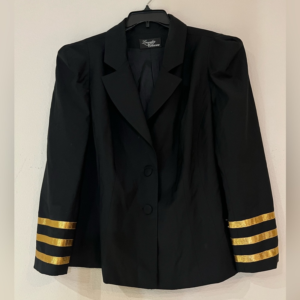 Vintage Lourdes Chavez black blazer with Gold Accent professional collectible